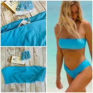 🔆 Billabong Sol Searcher Tahitian Blue Bandeau Bikini Top